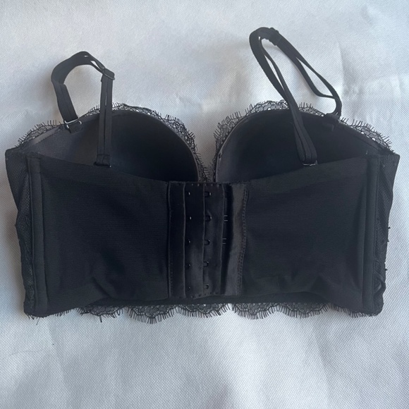 Victoria’s Secret Very Sexy Multi-Way Black Lace 32D Bra Strapless Push up - Picture 7 of 8